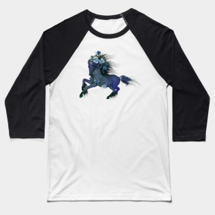 Awesome wild fantasy horse with roses Baseball T-Shirt